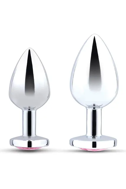 B-VIBE JEWEL HEART METAL BUTT PLUG TRAINING SET
