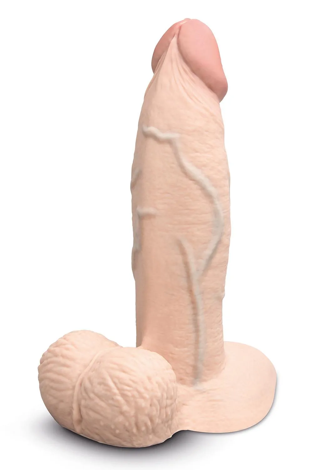 B-VIBE SLIPSKIN REALISTIC SILICONE DILDO 7 INCH GIRTHY CREAM