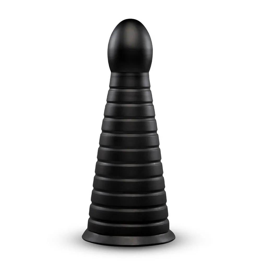 B-VIBE CONE 10 INCH TAPERED AND RIBBED DILDO WITH SUCTION CUP