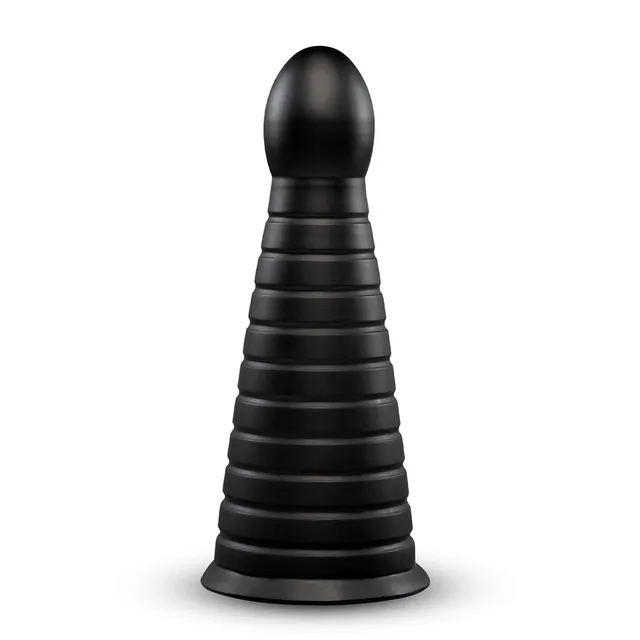 B-VIBE CONE 10 INCH TAPERED AND RIBBED DILDO WITH SUCTION CUP
