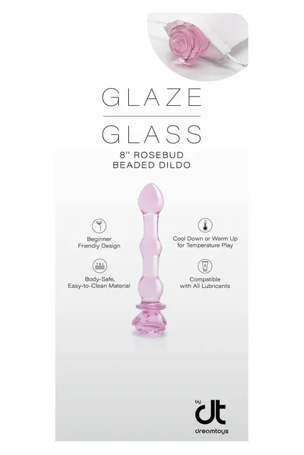 INLAY ROSEBUD BEADED DILDO