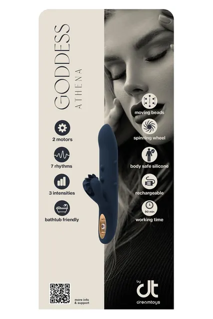 INLAY ATHENA RABBIT VIBRATOR WITH MOVING BEADS AND SPINNING WHEEL