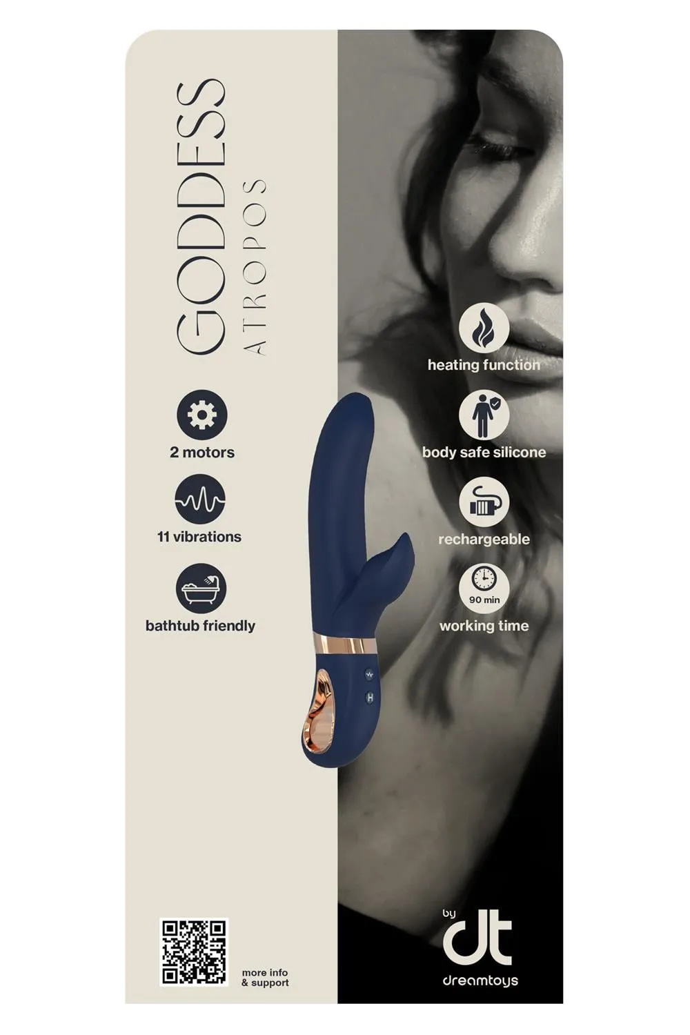 INLAY ATROPOS LIQUID SILIONE DUO VIBRATOR WITH HEATING FUNCTION
