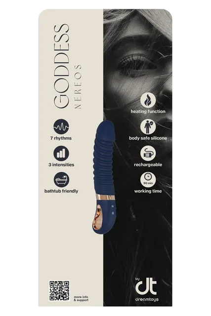 INLAY NEREOS LIQUID SILIONE RIBBED VIBRATOR WITH HEATING FUNCTION