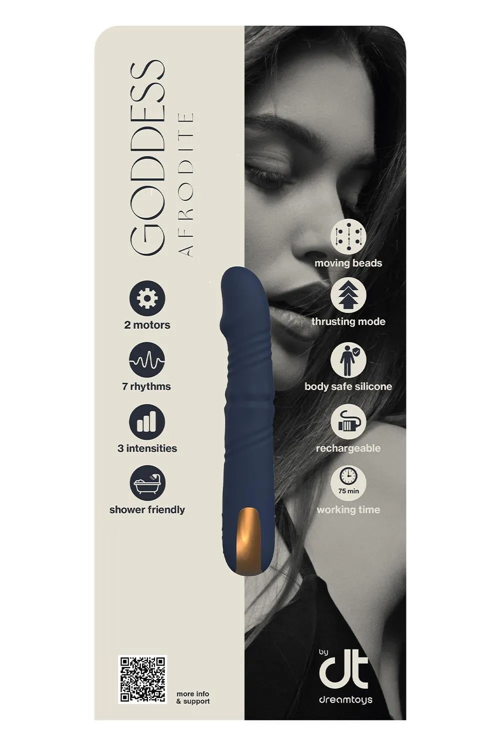 INLAY AFRODITE UP AND DOWN VIBRATOR WITH ROTATING BEADS