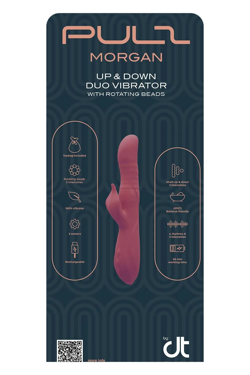 INLAY MORGAN UP AND DOWN DUO VIBRATOR WITH ROTATING BEADS
