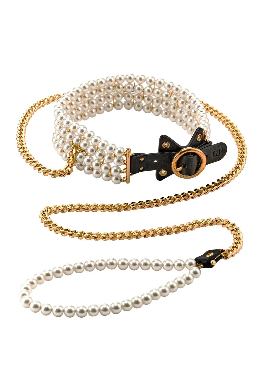 GUILTY PLEASURE LUMINIOUS PEARL LEASH AND COLLAR