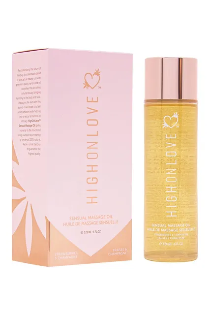 HIGH ON LOVE MASSAGE OIL STRAWBERRIES AND CHAMPAGNE 120ML