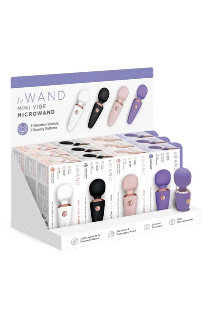 LE WAND MINI MICRO WAND COUNTER DISPLAY 12PCS WITH TESTER